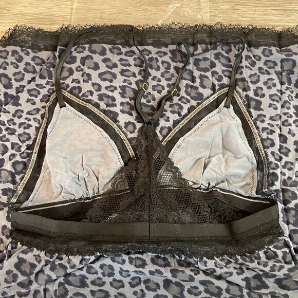 New Victoria's Secret Small Chemise Nightie Slip Gray Black Leopard Lace Modal - Picture 4 of 6